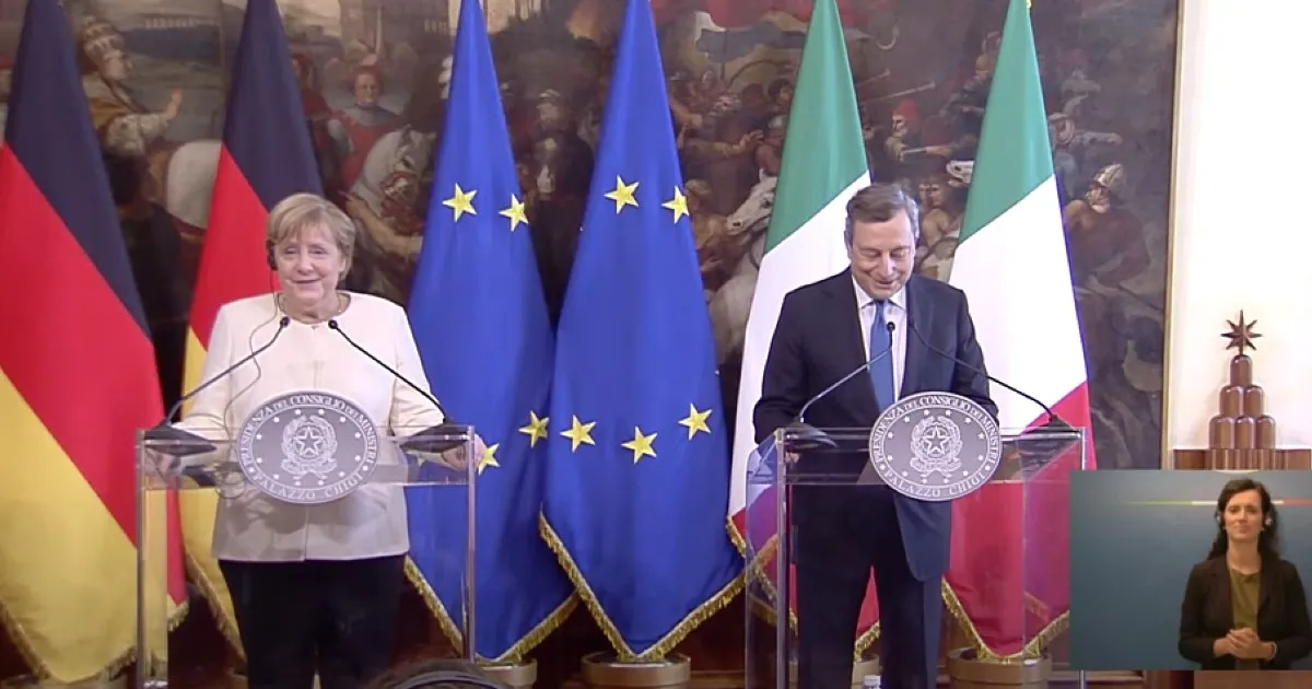 L’omaggio di Draghi: “La Cancelliera Merkel ci mancherà” – VIDEO
